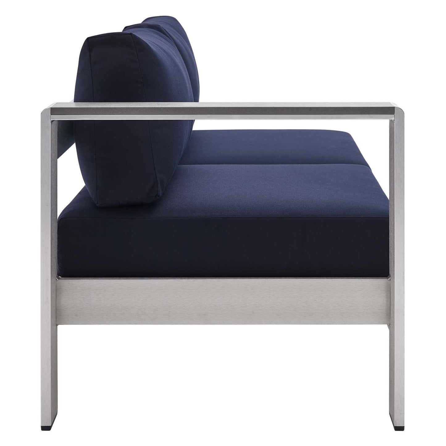 Shore Sunbrella¨ Fabric Aluminum Outdoor Patio Left-Arm Loveseat by Modway