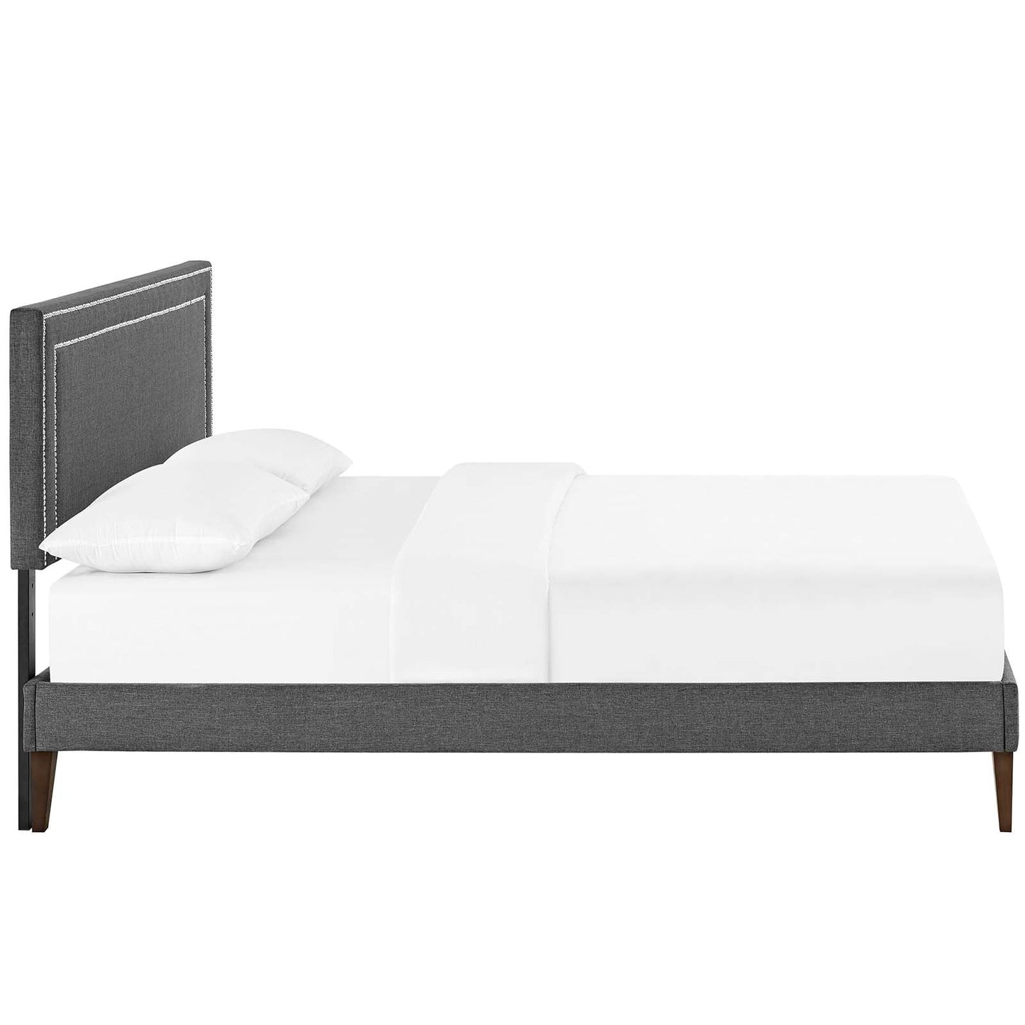 Virginia Fabric Queen Platform Bed with Squared Tapered Legs by Modway