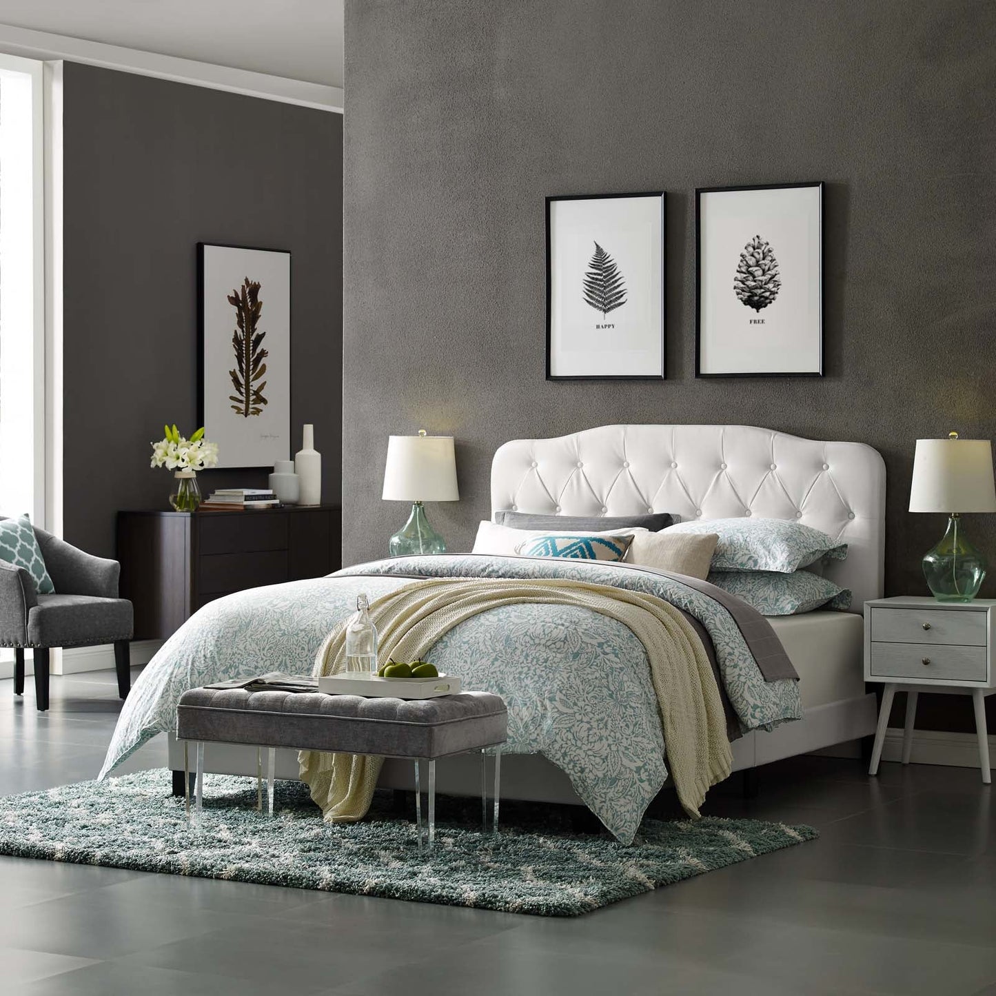 Amelia Faux Leather King Bed by Modway