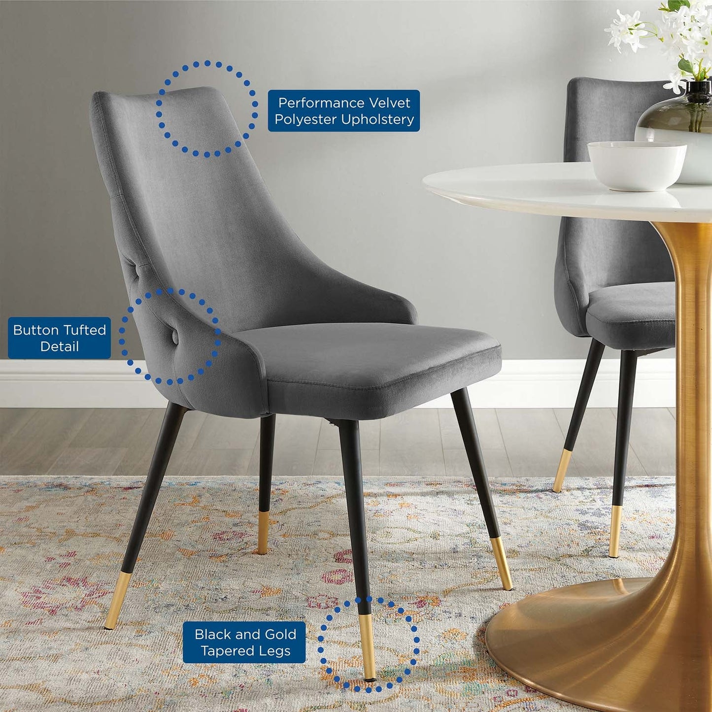 Adorn Tufted Performance Velvet Dining Side Chair by Modway