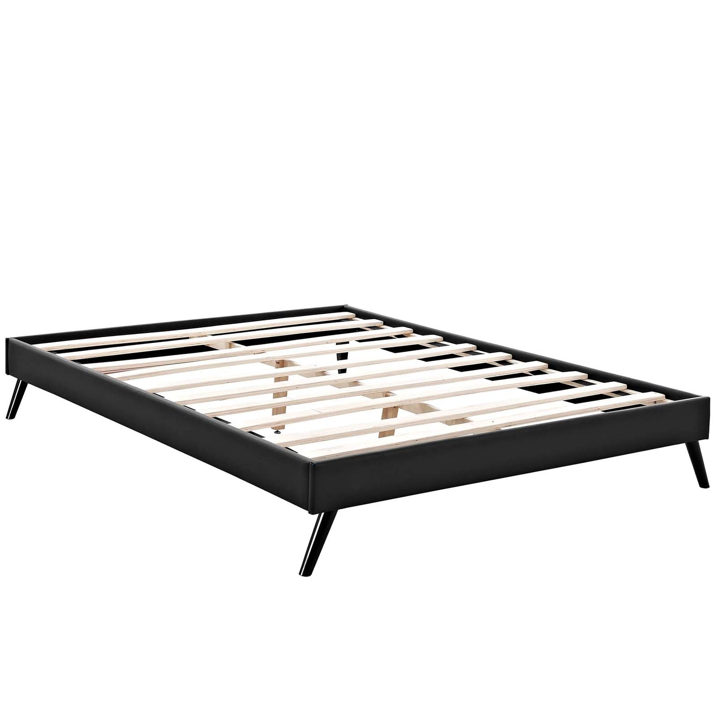 Loryn Vinyl Full Bed Frame with Round Splayed Legs by Modway