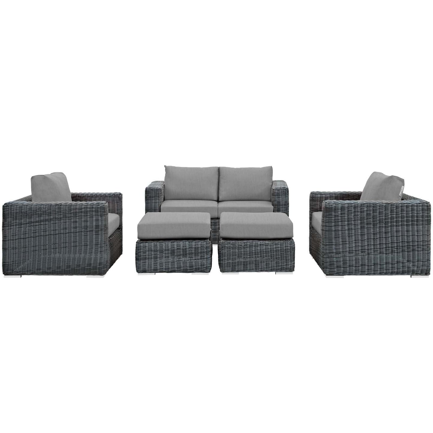 Summon 5 Piece Outdoor Patio Sunbrella¨ Sectional Set by Modway