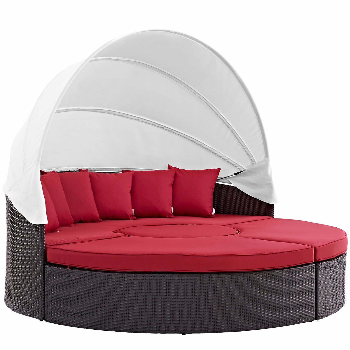 Quest Outdoor Patio Wicker Rattan Canopy Sectional Daybed by Modway