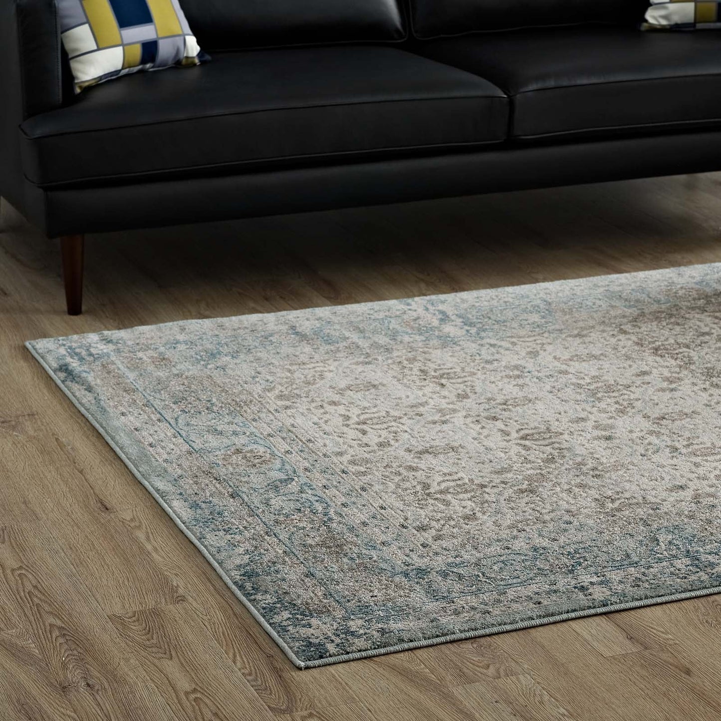 Dilys Distressed Vintage Floral Lattice 5x8 Area Rug by Modway