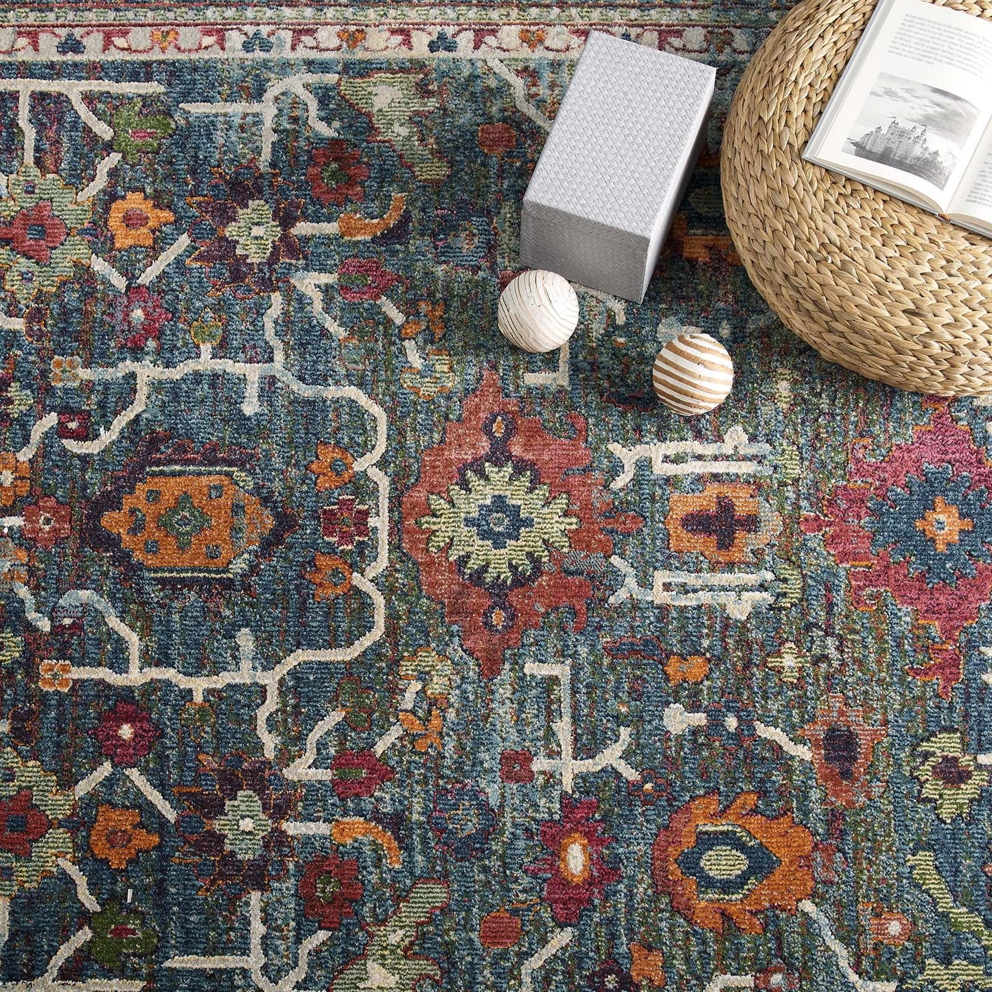 Tribute Every Distressed Vintage Floral 8x10 Area Rug by Modway