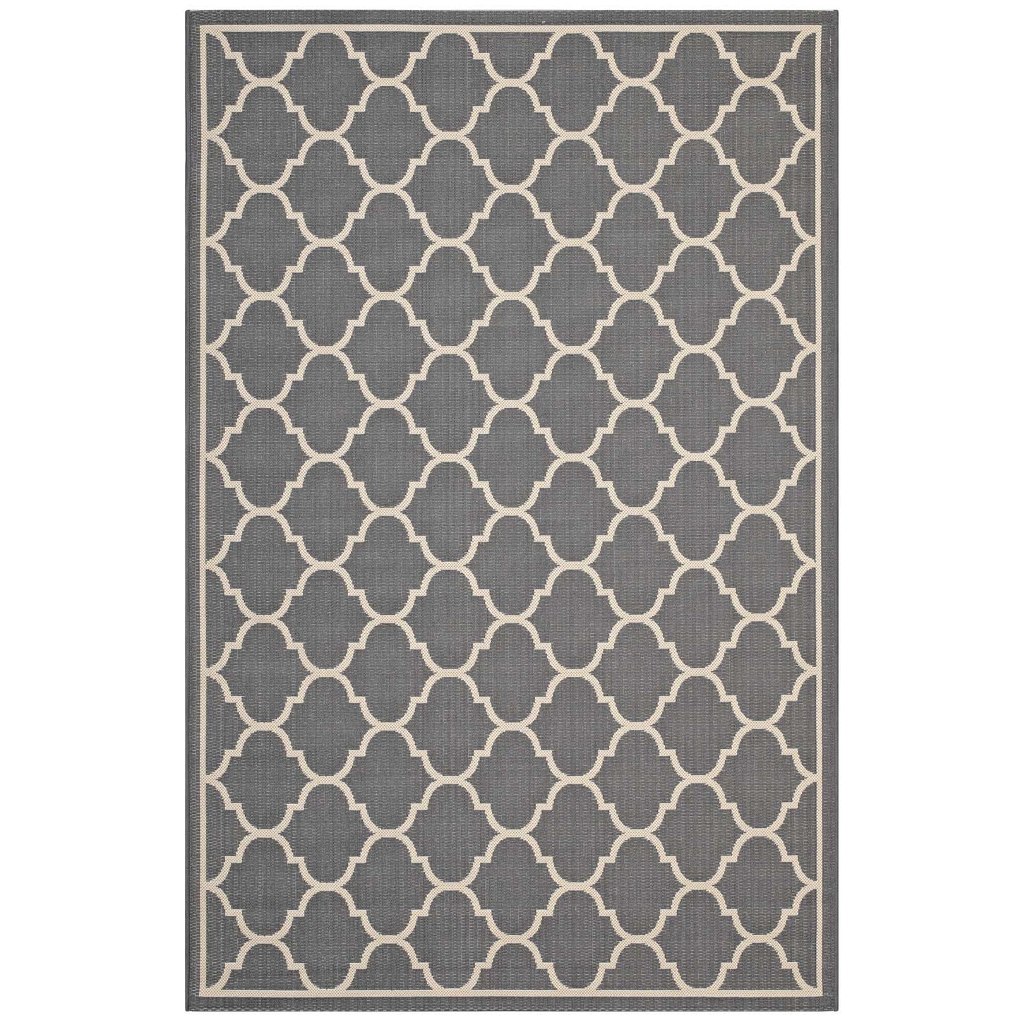 Avena Moroccan Quatrefoil Trellis Indoor and Outdoor 8x10 Area Rug by Modway