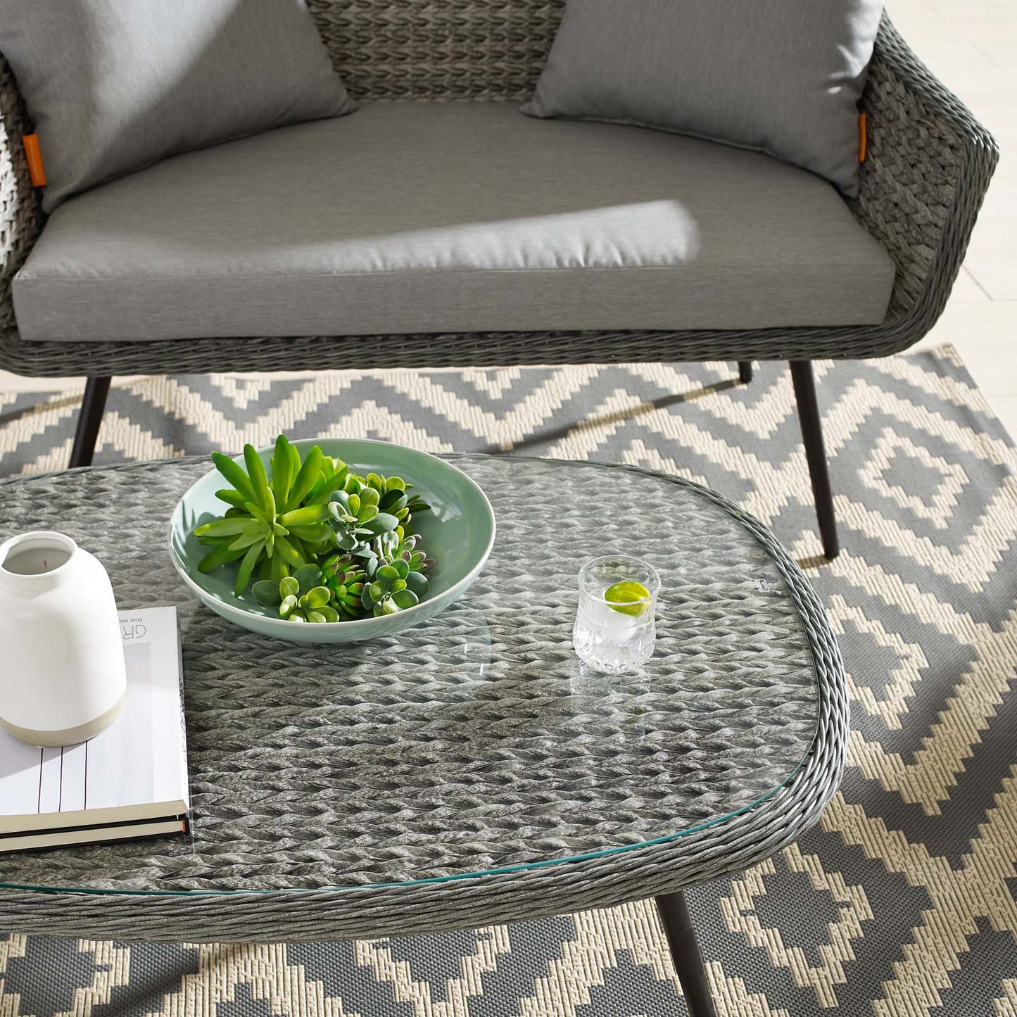 Endeavor Outdoor Patio Wicker Rattan Coffee Table by Modway