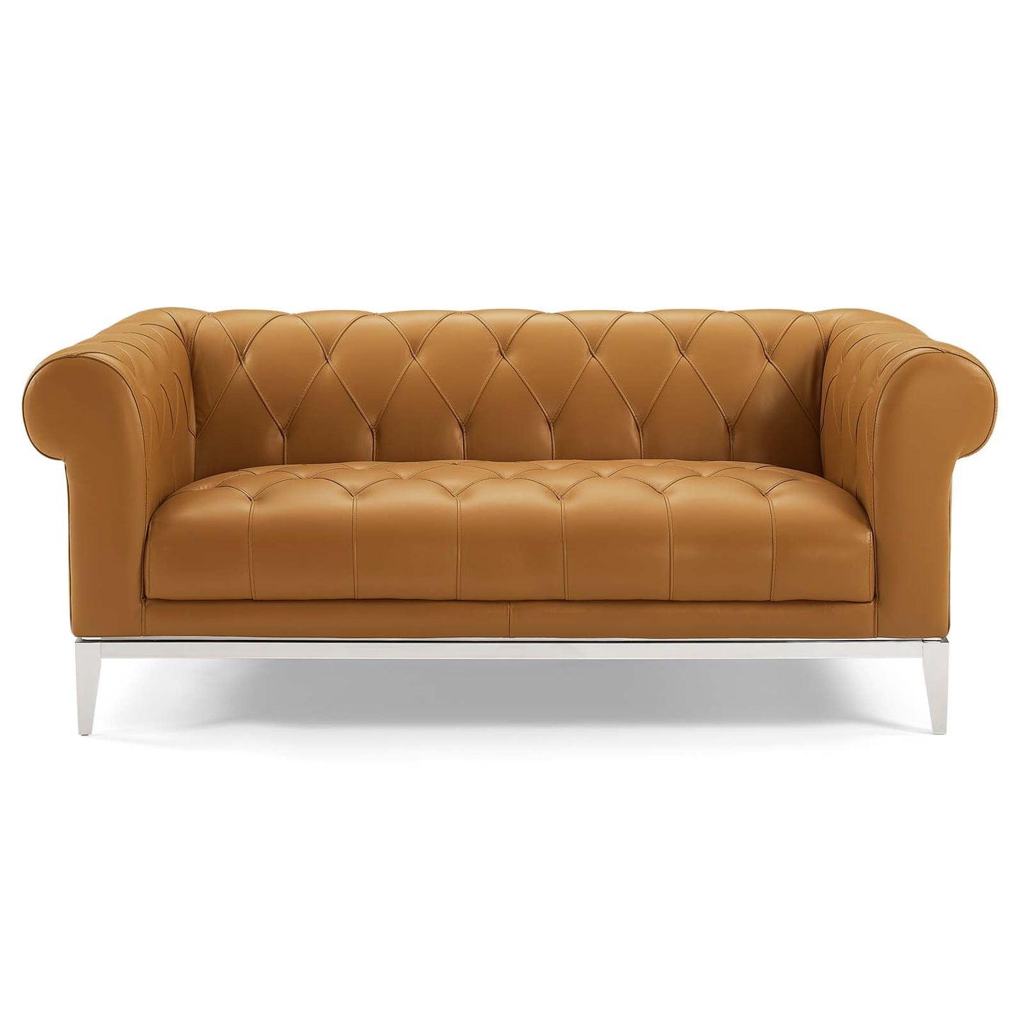 Idyll Tufted Button Upholstered Leather Chesterfield Loveseat by Modway
