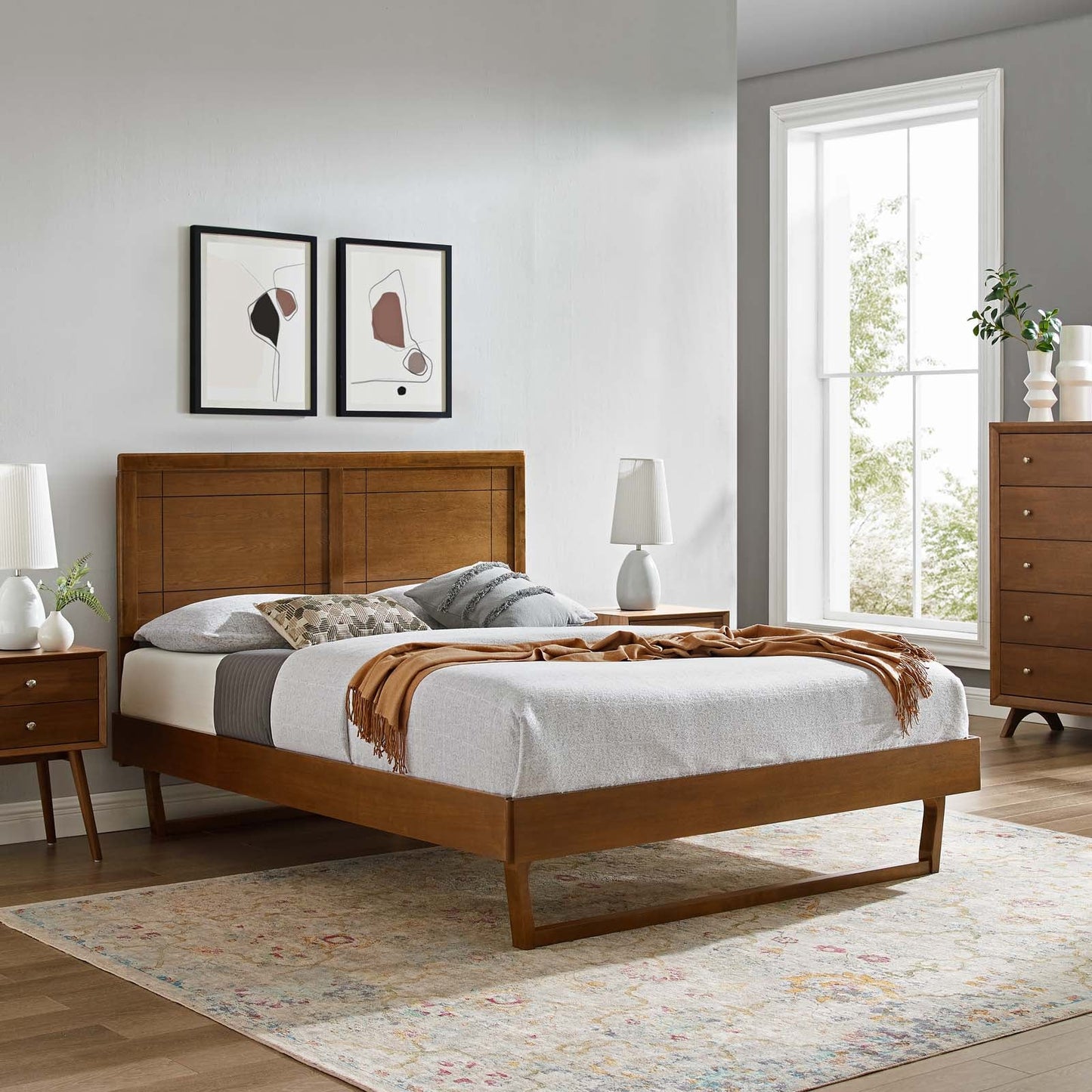 Marlee Wood Full Platform Bed With Angular Frame by Modway