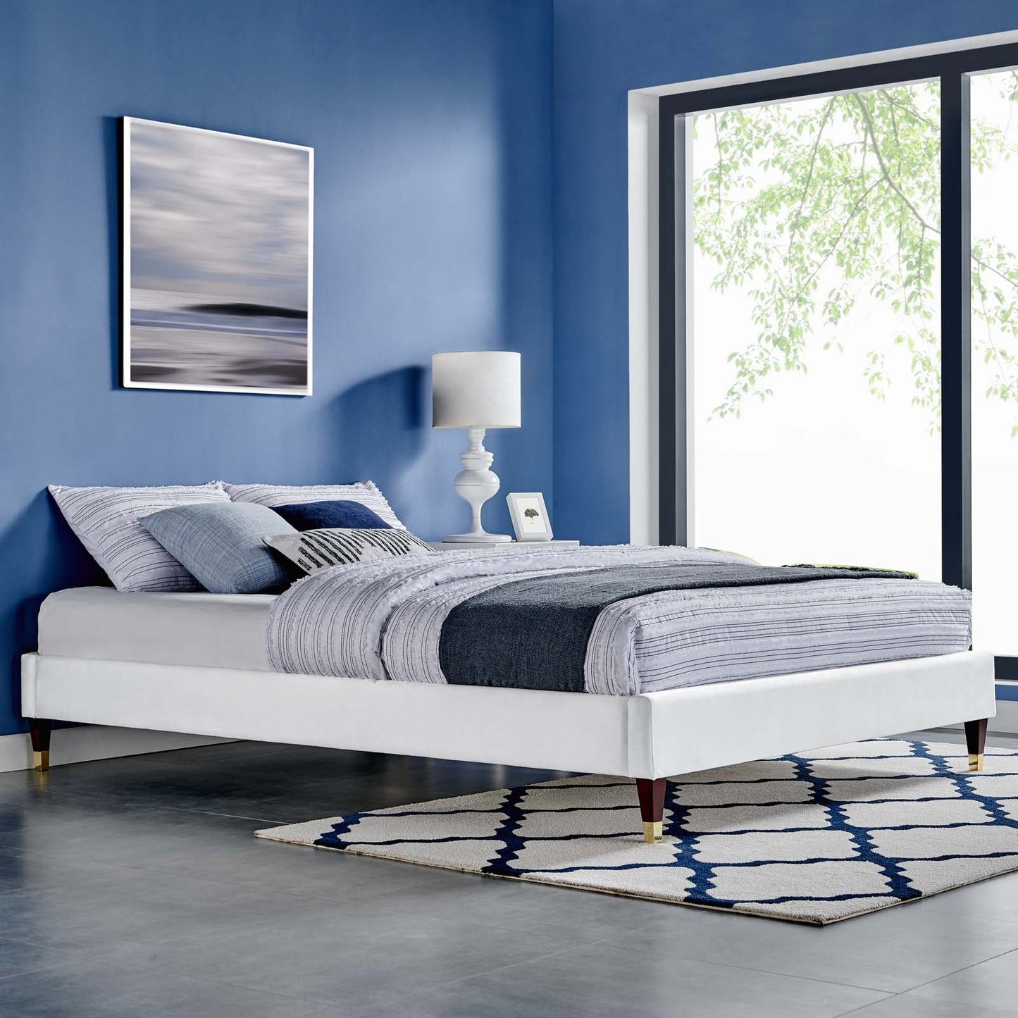 Harlow Performance Velvet King Platform Bed Frame by Modway