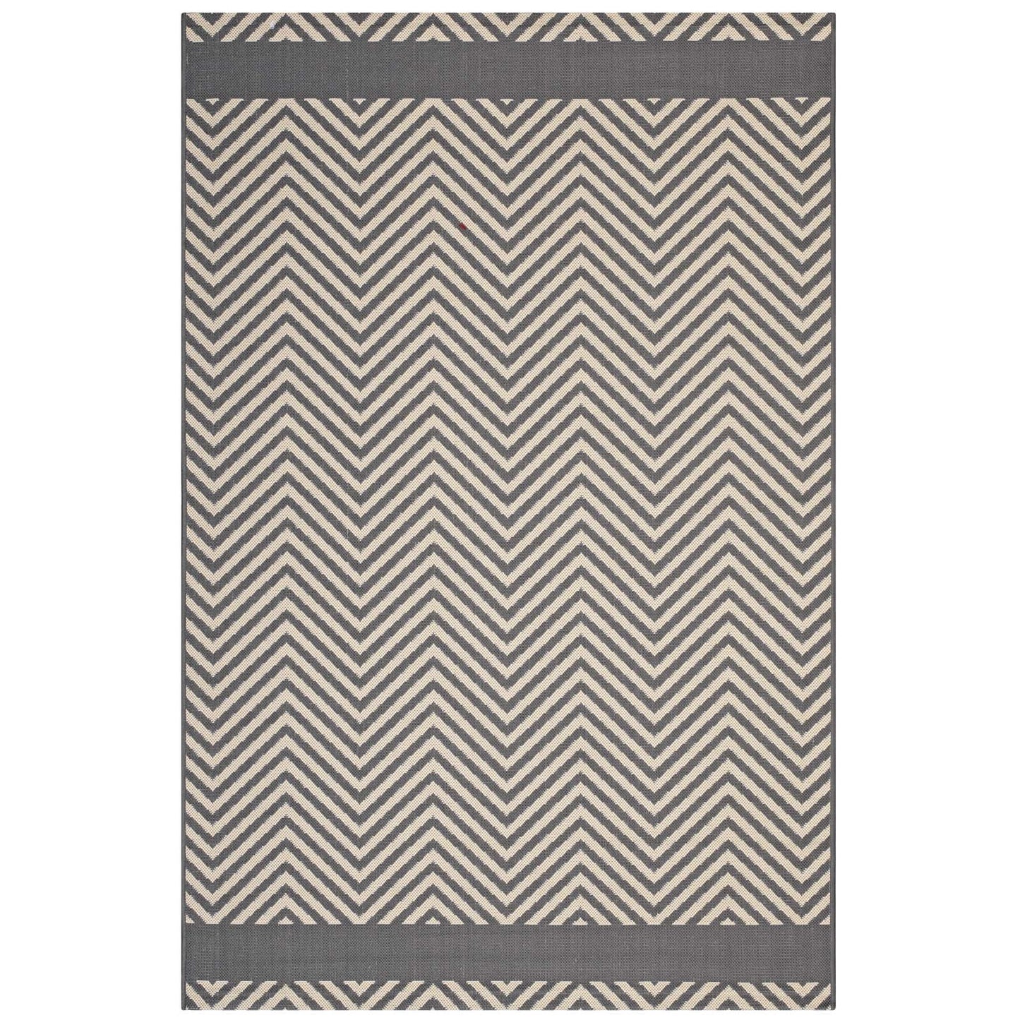 Optica Chevron With End Borders Indoor and Outdoor 5x8 Area Rug by Modway