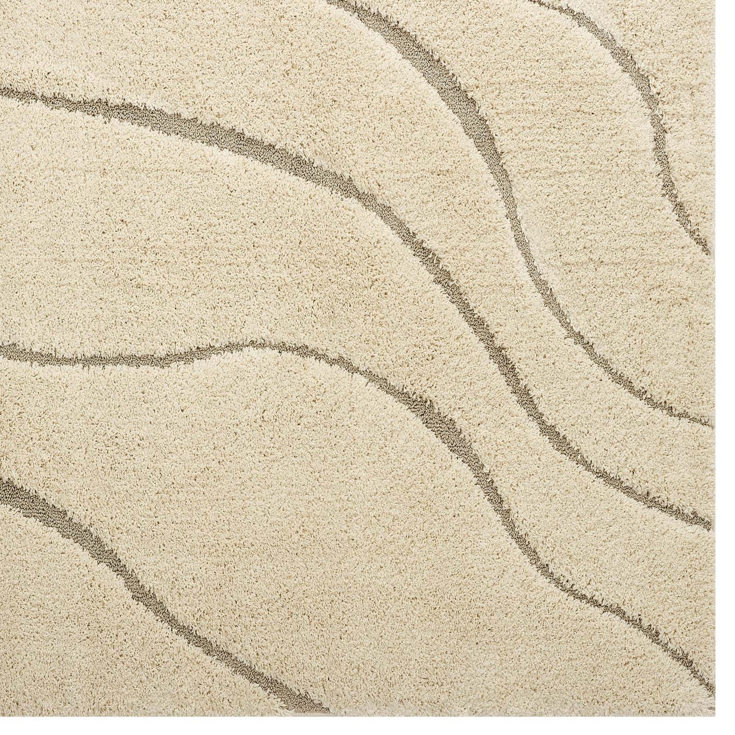 Jubilant Abound Abstract Swirl Shag 5x8 Area Rug by Modway
