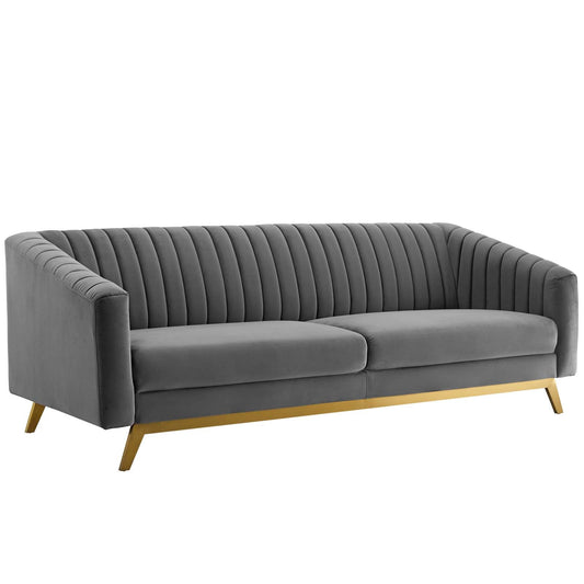 Valiant Vertical Channel Tufted Performance Velvet Sofa by Modway