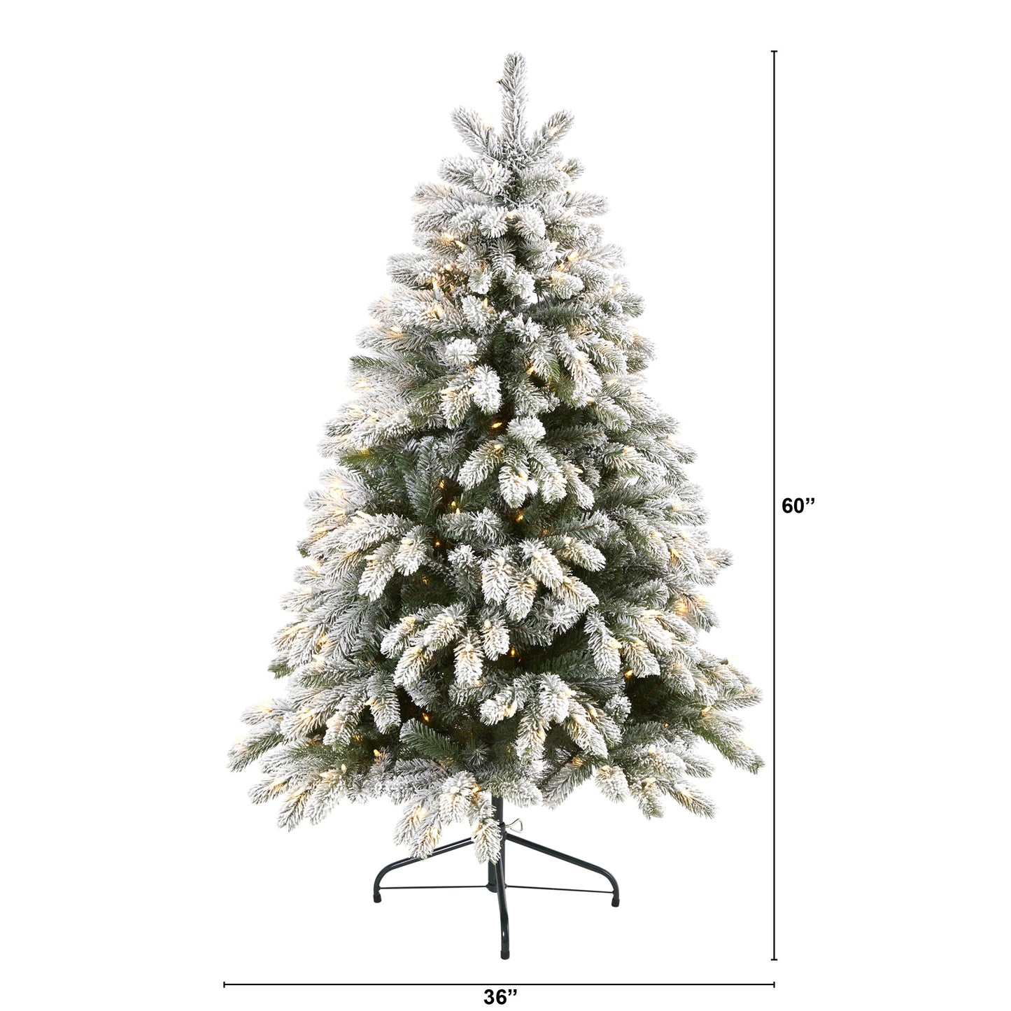 5' Flocked South Carolina Spruce Artificial Christmas Tree w300 Clear Lights