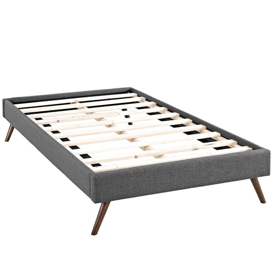 Loryn Fabric Twin Bed Frame with Round Splayed Legs by Modway