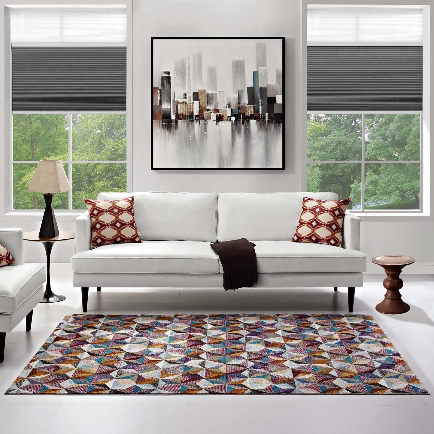 Arisa Geometric Hexagon Mosaic 8x10 Area Rug by Modway