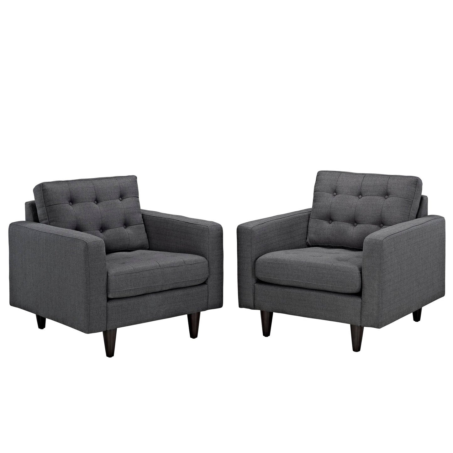 Empress Upholstered Fabric Armchair Set of 2 by Modway