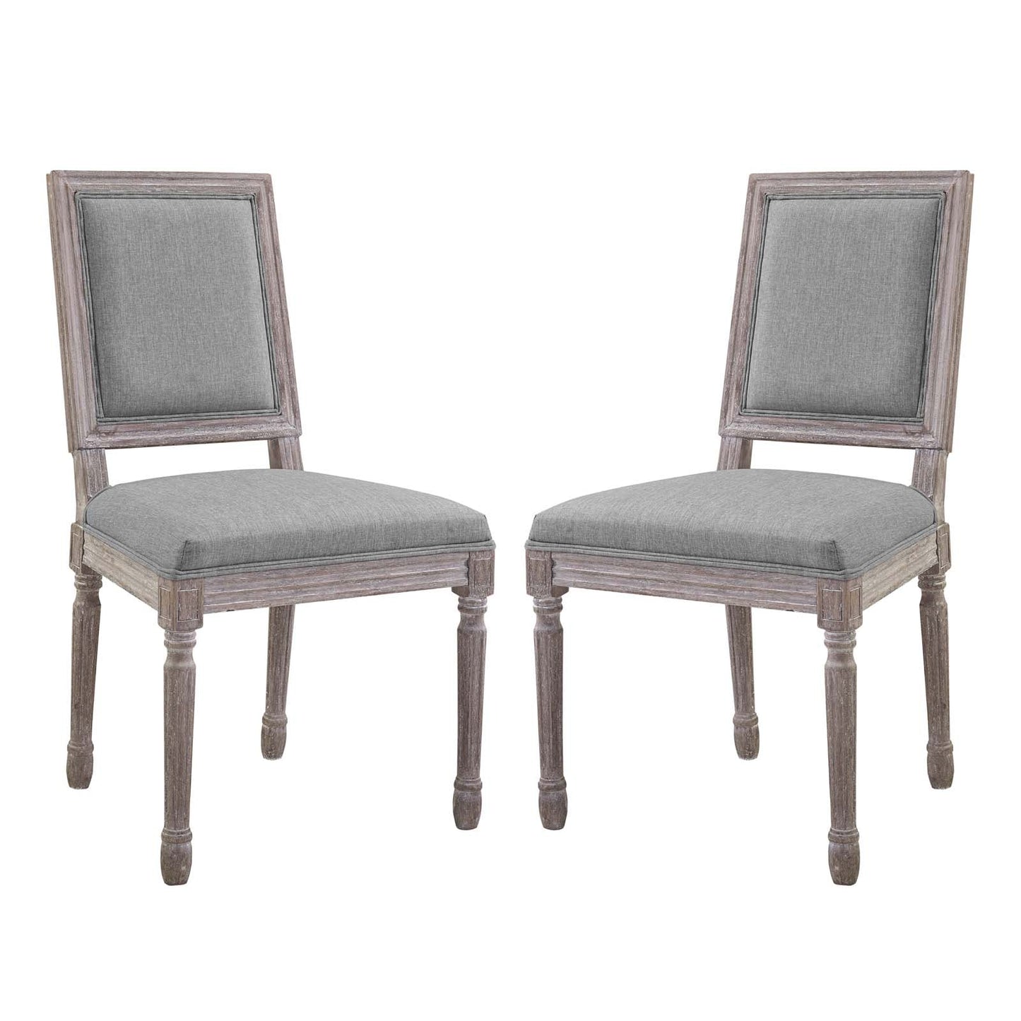 Court Upholstered Fabric Dining Side Chair Set of 2 by Modway