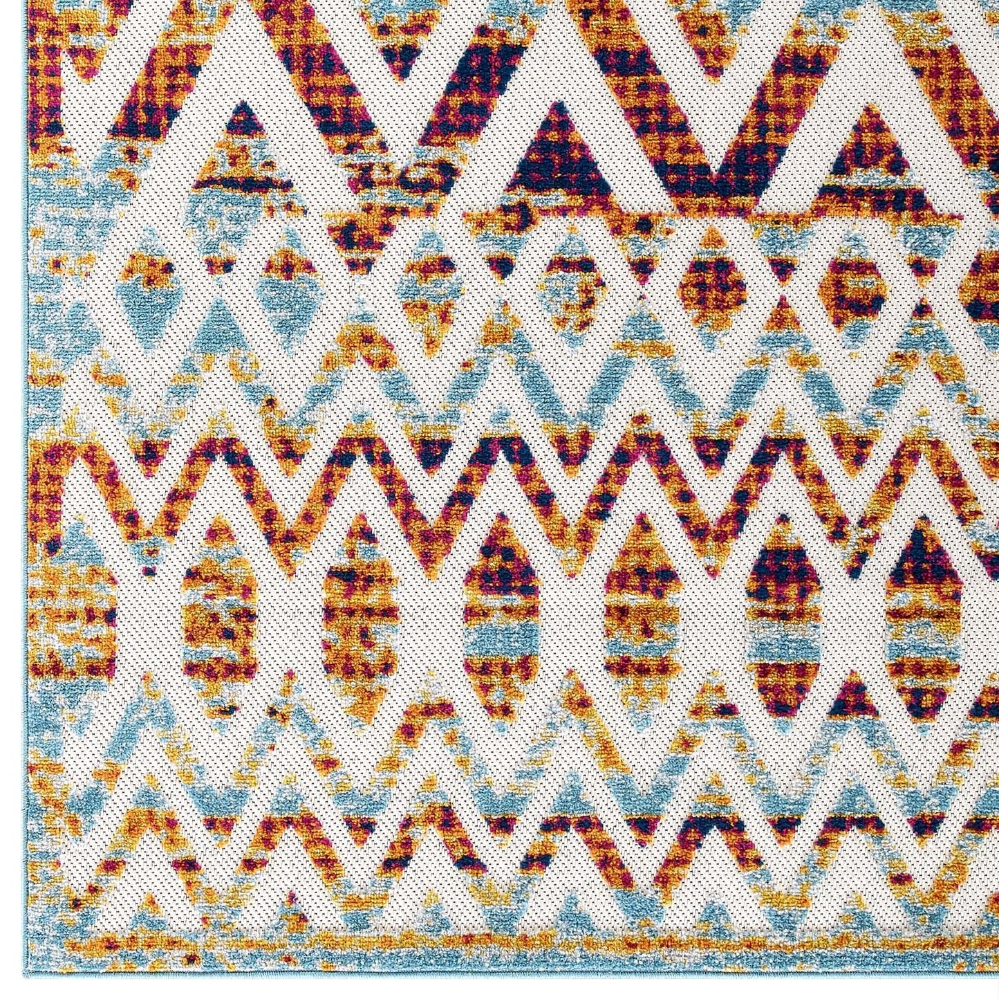Reflect Tamako Diamond and Chevron Moroccan Trellis 5x8 Indoor / Outdoor Area Rug by Modway