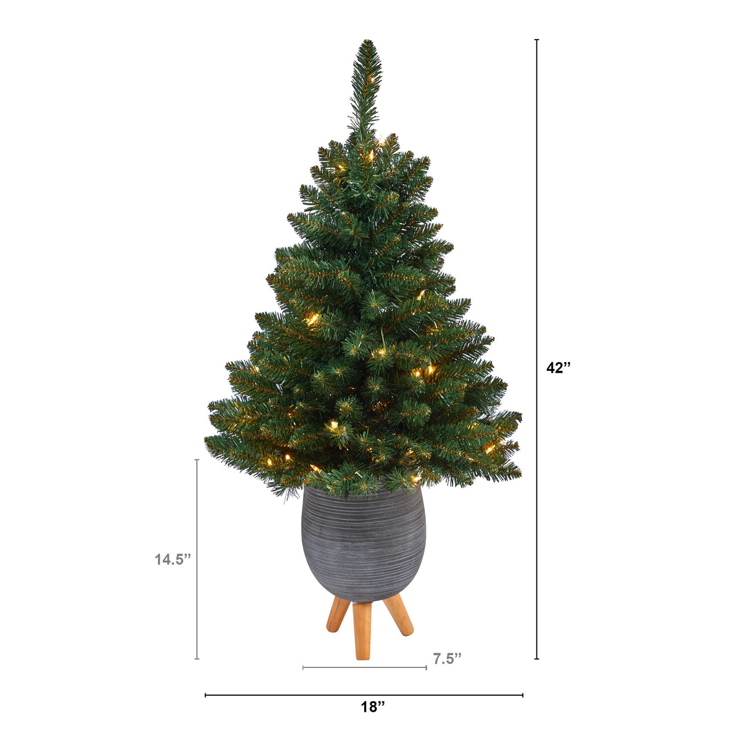 3.5' Northern Rocky Spruce Artificial Christmas Tree w/ 50 Clear Lights