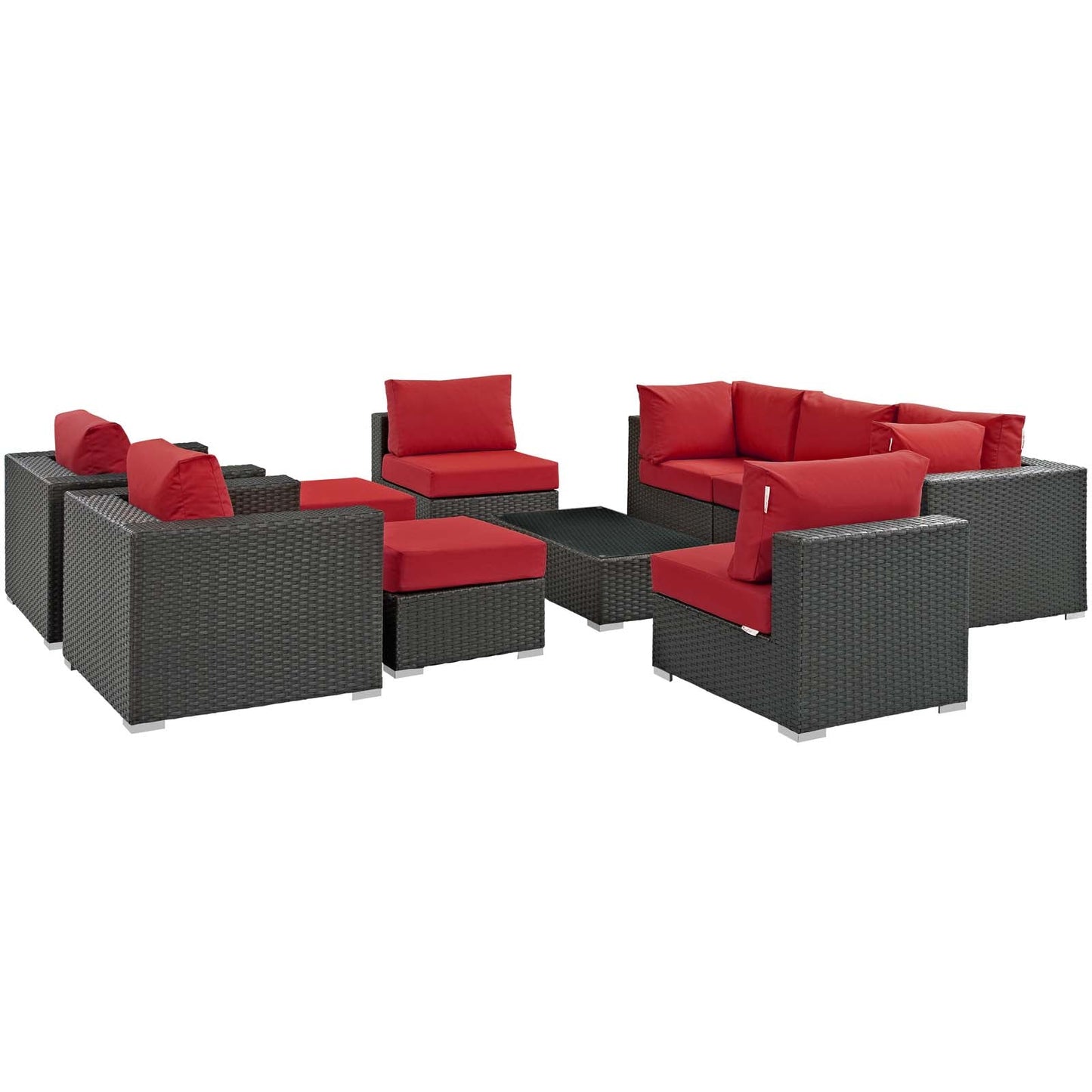 Sojourn 10 Piece Outdoor Patio Sunbrella¨ Sectional Set by Modway