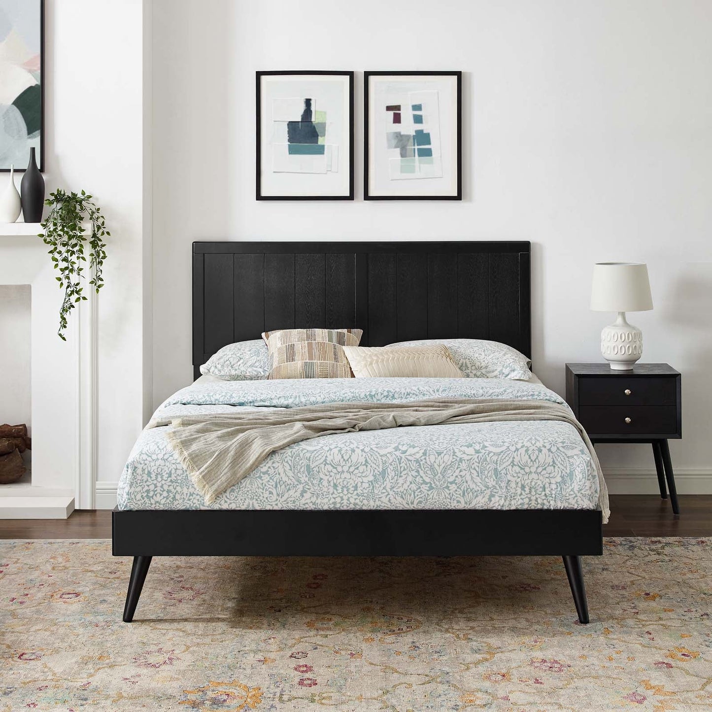 Alana Wood King Platform Bed With Splayed Legs by Modway