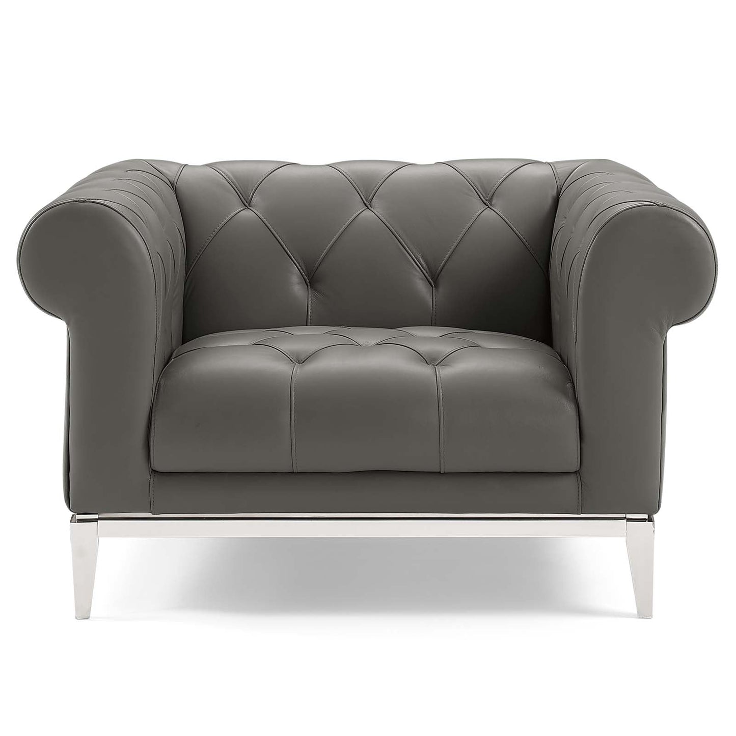 Idyll Tufted Button Upholstered Leather Chesterfield Armchair by Modway