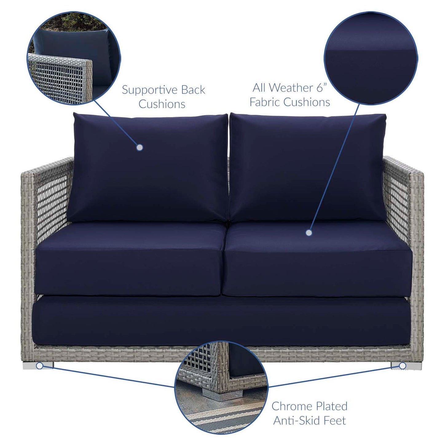 Aura 4 Piece Outdoor Patio Wicker Rattan Set by Modway