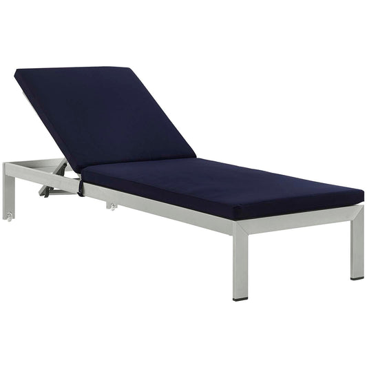 Shore Outdoor Patio Aluminum Chaise with Cushions Set of 2 by Modway