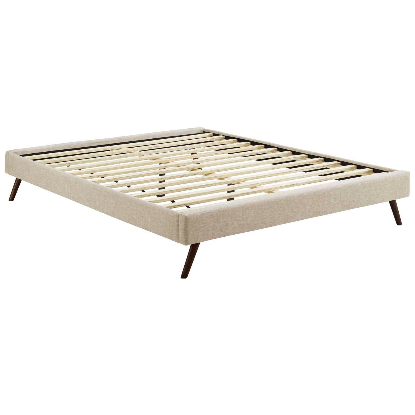 Loryn Fabric Queen Bed Frame with Round Splayed Legs by Modway