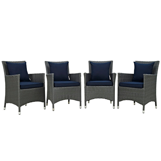 Sojourn 4 Piece Outdoor Patio Sunbrella¨ Dining Set by Modway