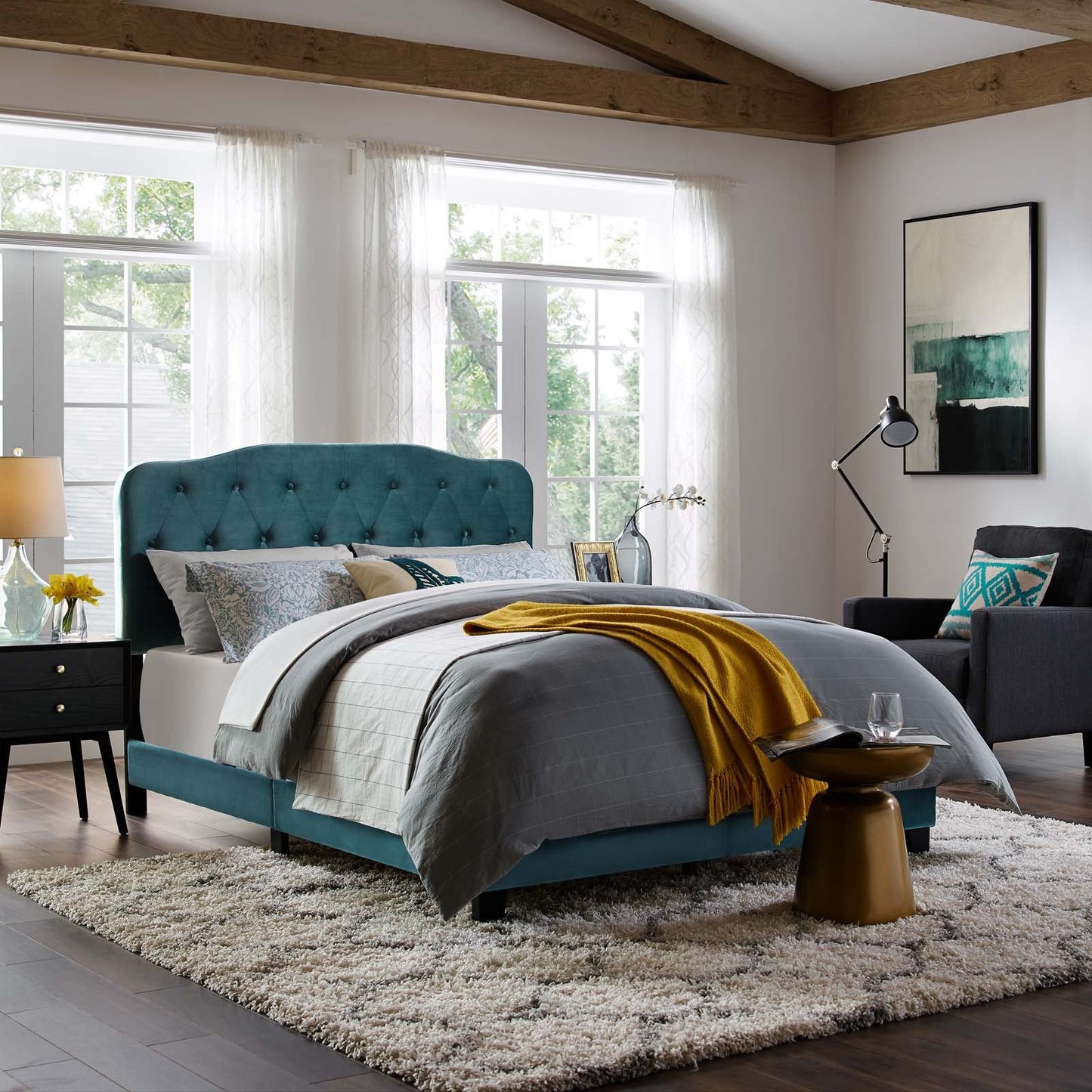 Amelia Performance Velvet Twin Bed by Modway