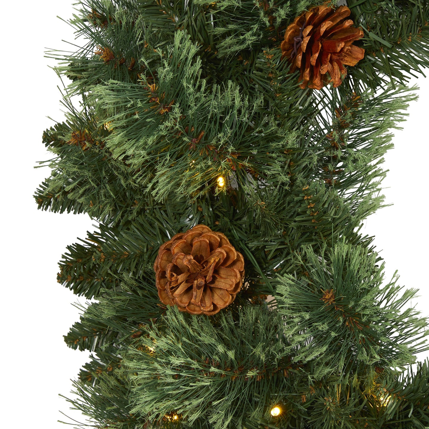 24" White Mountain Pine Artificial Christmas Wreath w/ 35 LED Lights