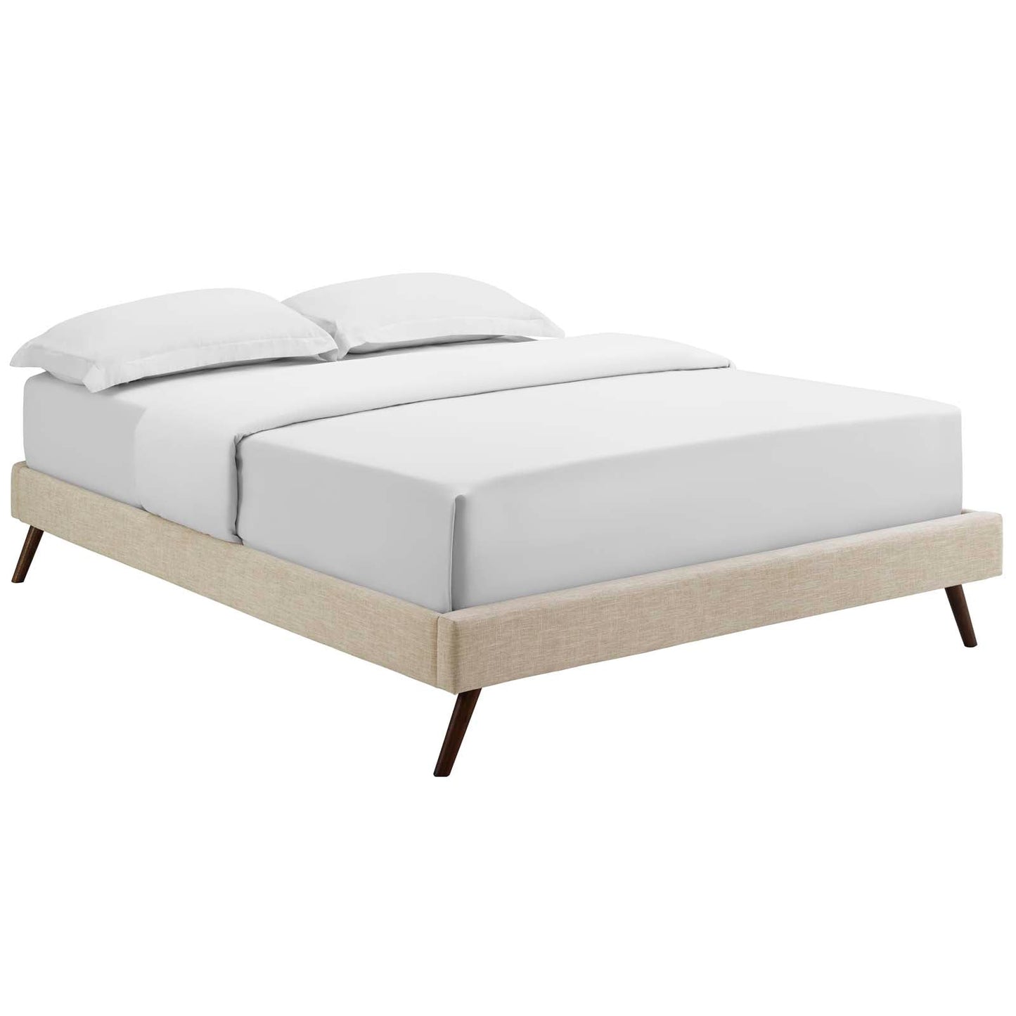 Loryn Fabric Queen Bed Frame with Round Splayed Legs by Modway