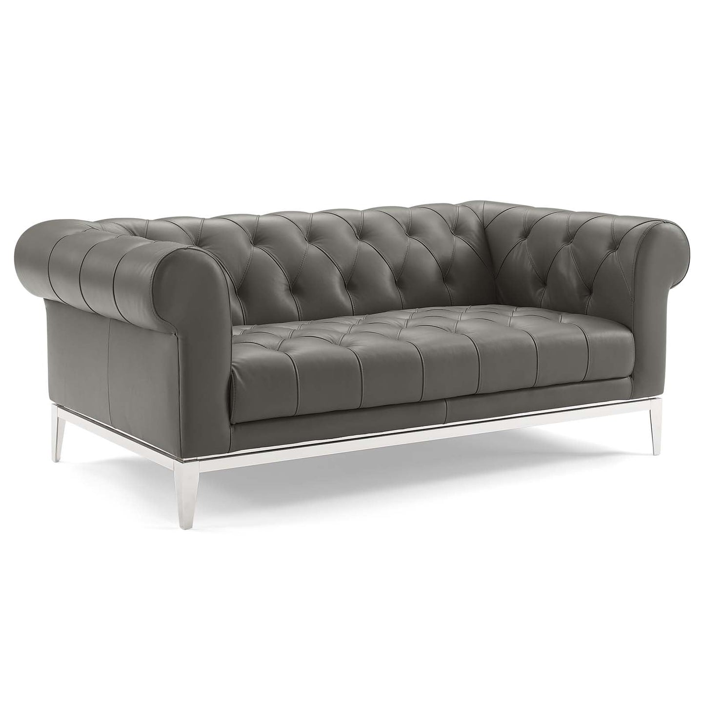 Idyll Tufted Button Upholstered Leather Chesterfield Loveseat by Modway