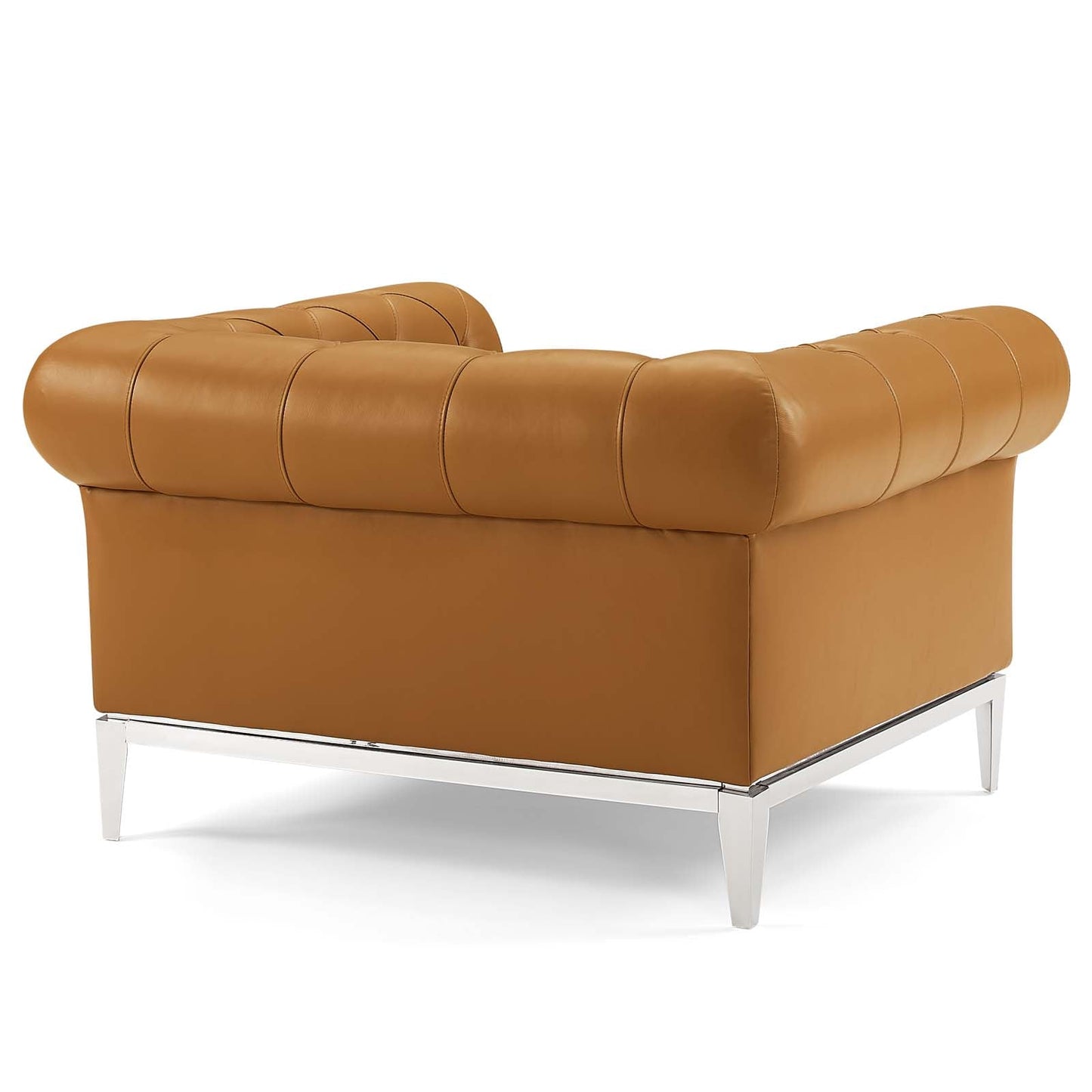 Idyll Tufted Upholstered Leather Loveseat and Armc
