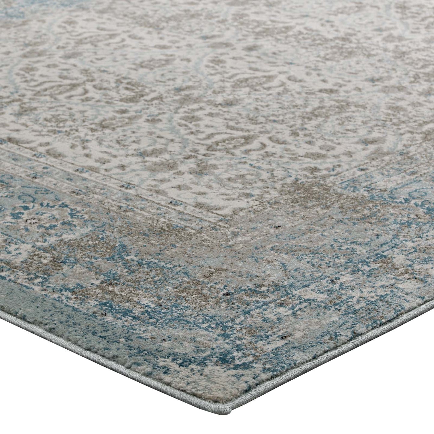 Dilys Distressed Vintage Floral Lattice 5x8 Area Rug by Modway