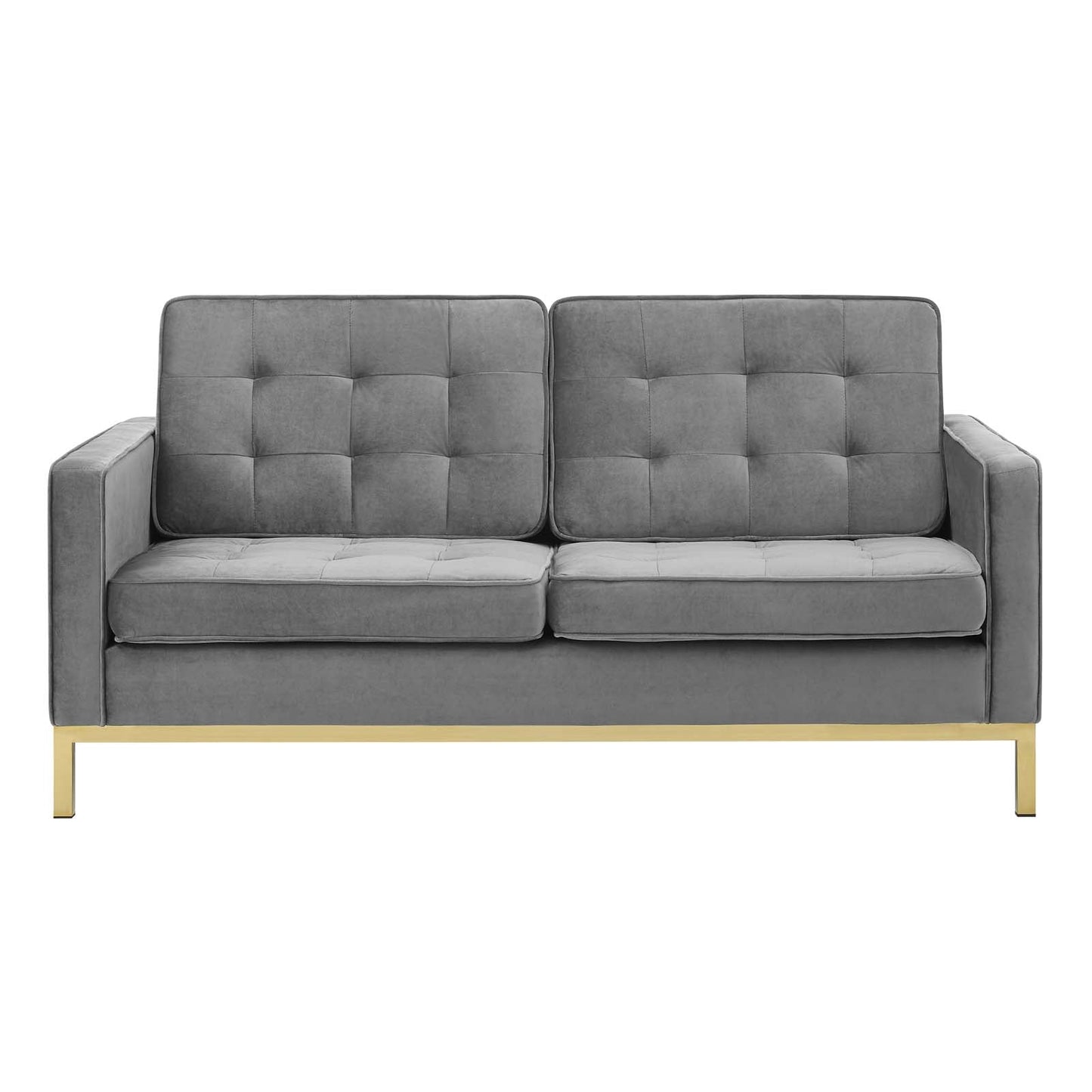 Loft Gold Stainless Steel Leg Performance Velvet Loveseat by Modway