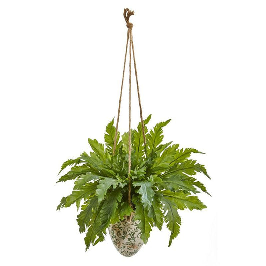 29"  Fern Artificial Plant in Hanging Vase