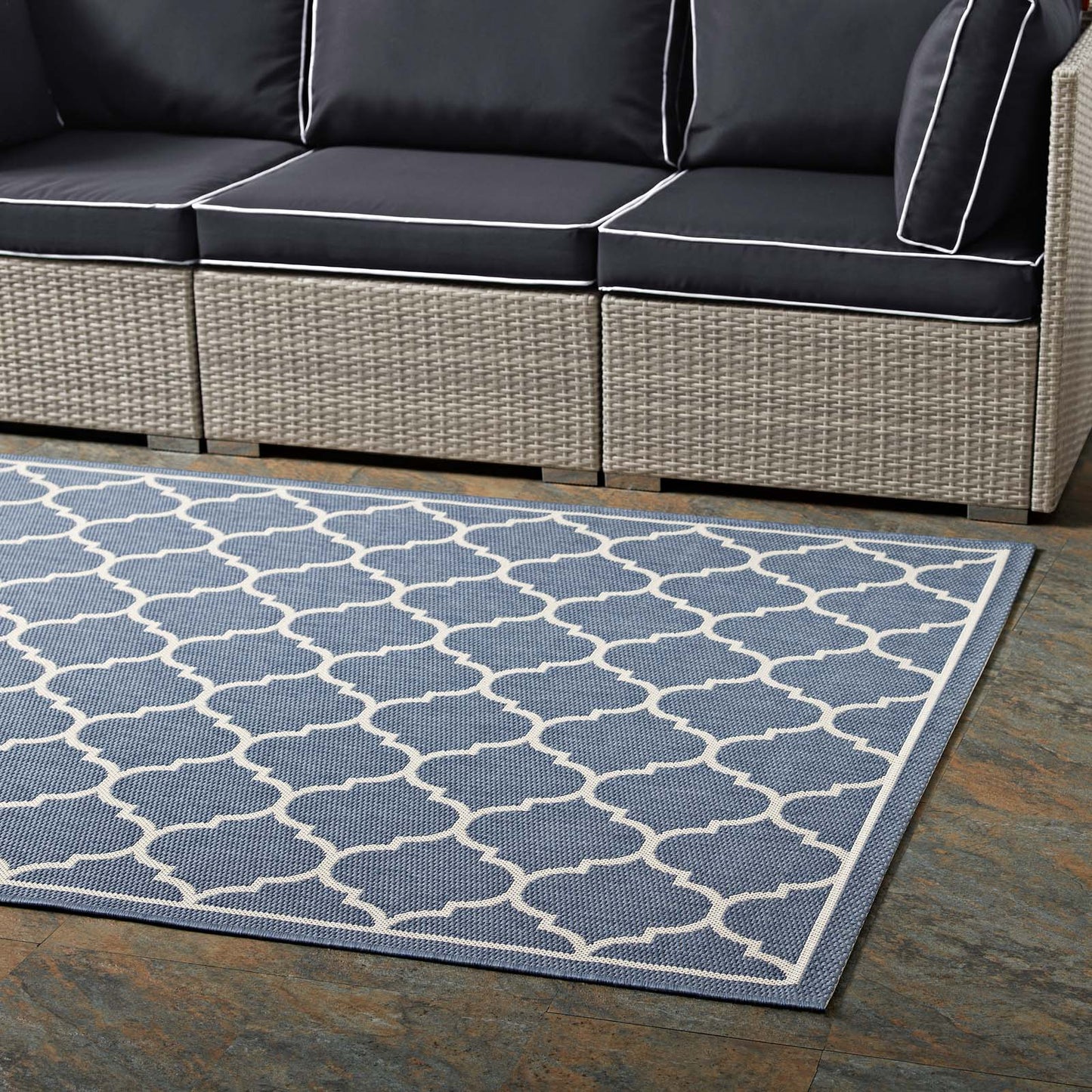 Avena Moroccan Quatrefoil Trellis Indoor and Outdoor 5x8 Area Rug by Modway