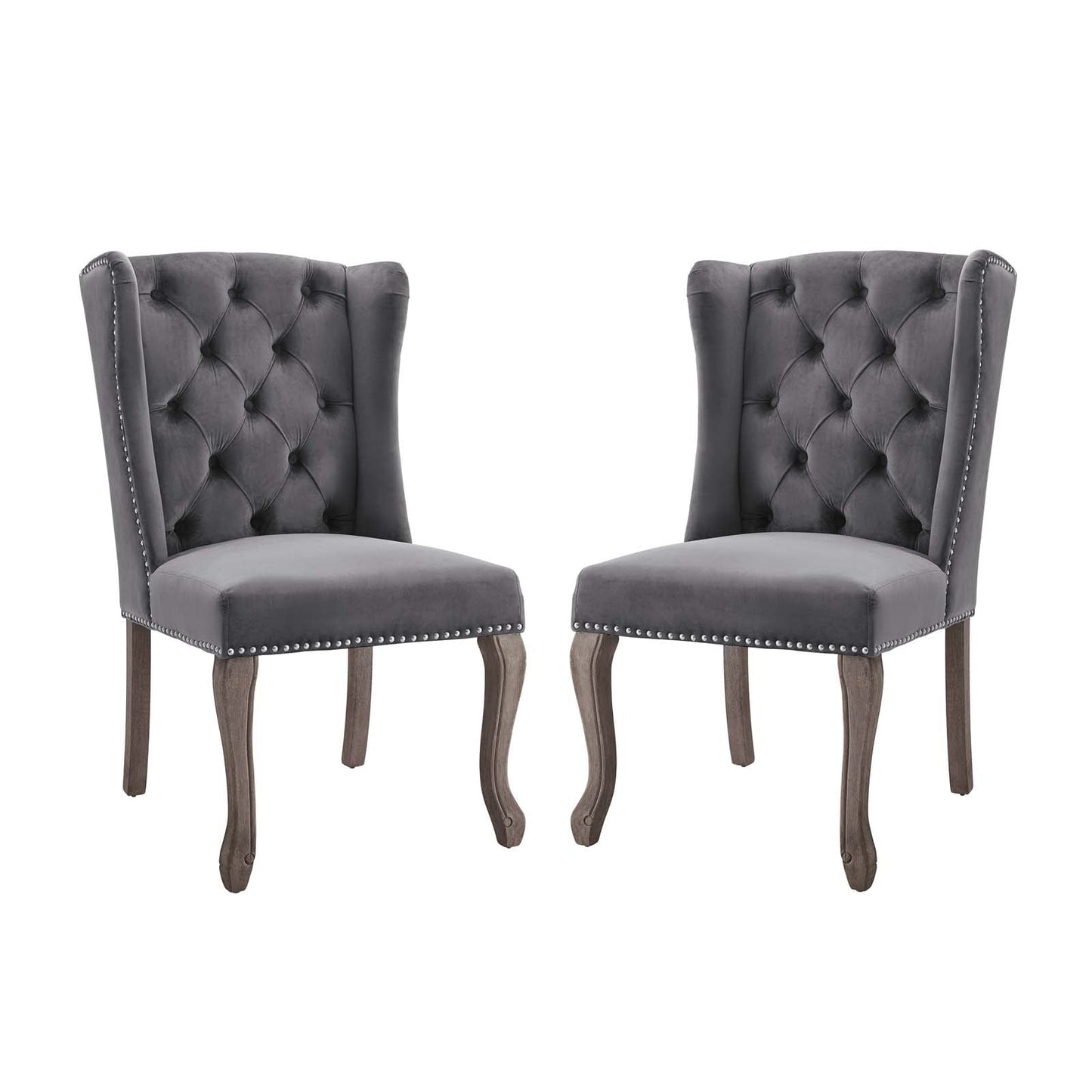 Apprise Performance Velvet Side Chair Set of 2 by Modway