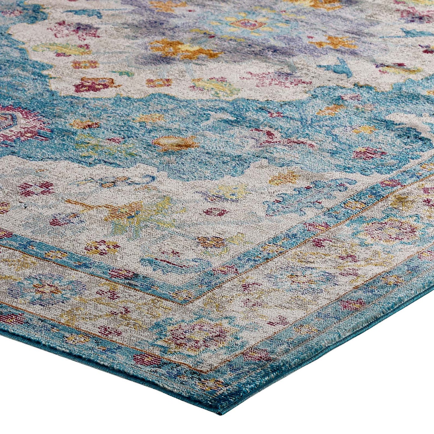 Success Anisah Distressed Floral Vintage Medallion 4x6 Area Rug by Modway