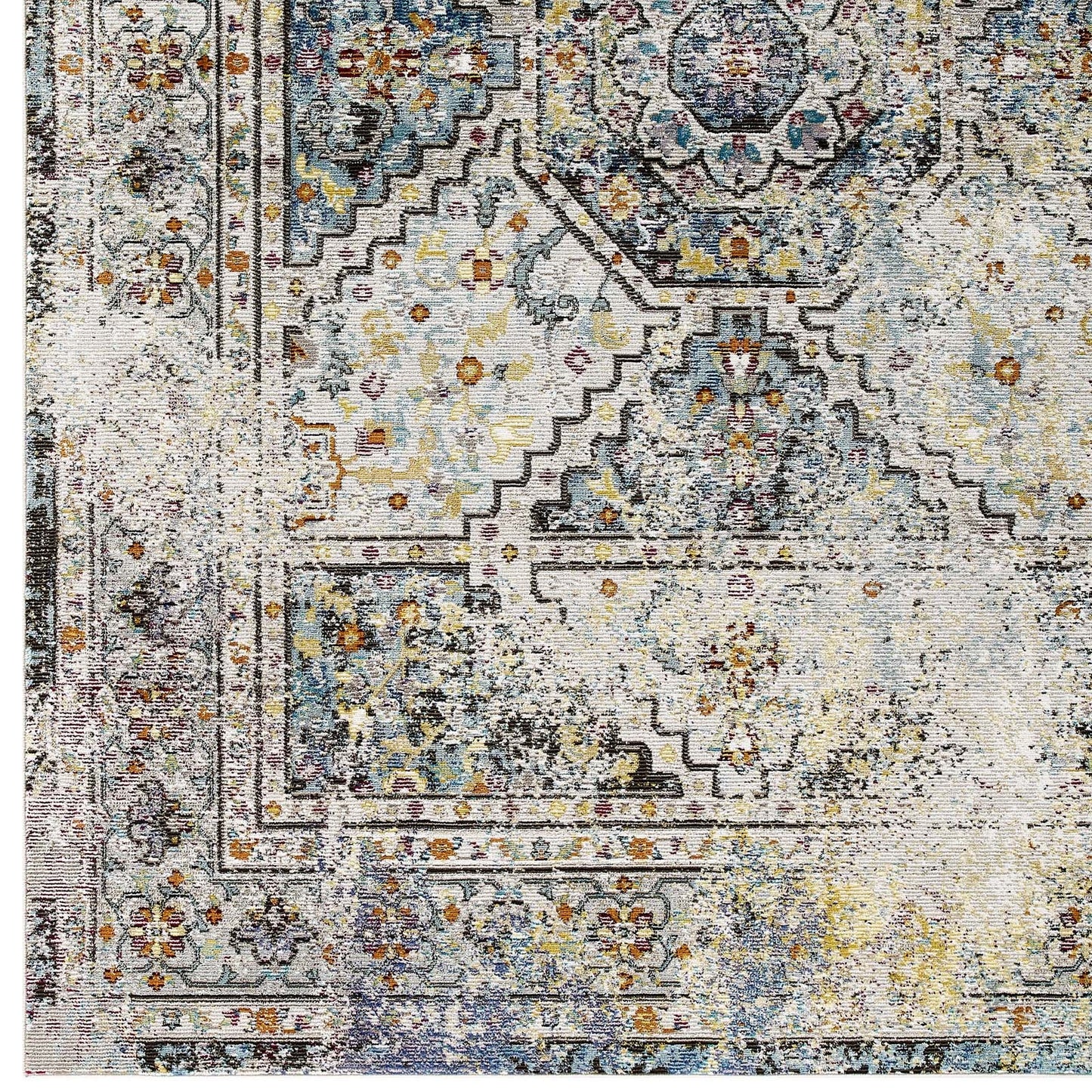 Success Jacinda Distressed Vintage Floral Vintage Medallion 8x10 Area Rug by Modway