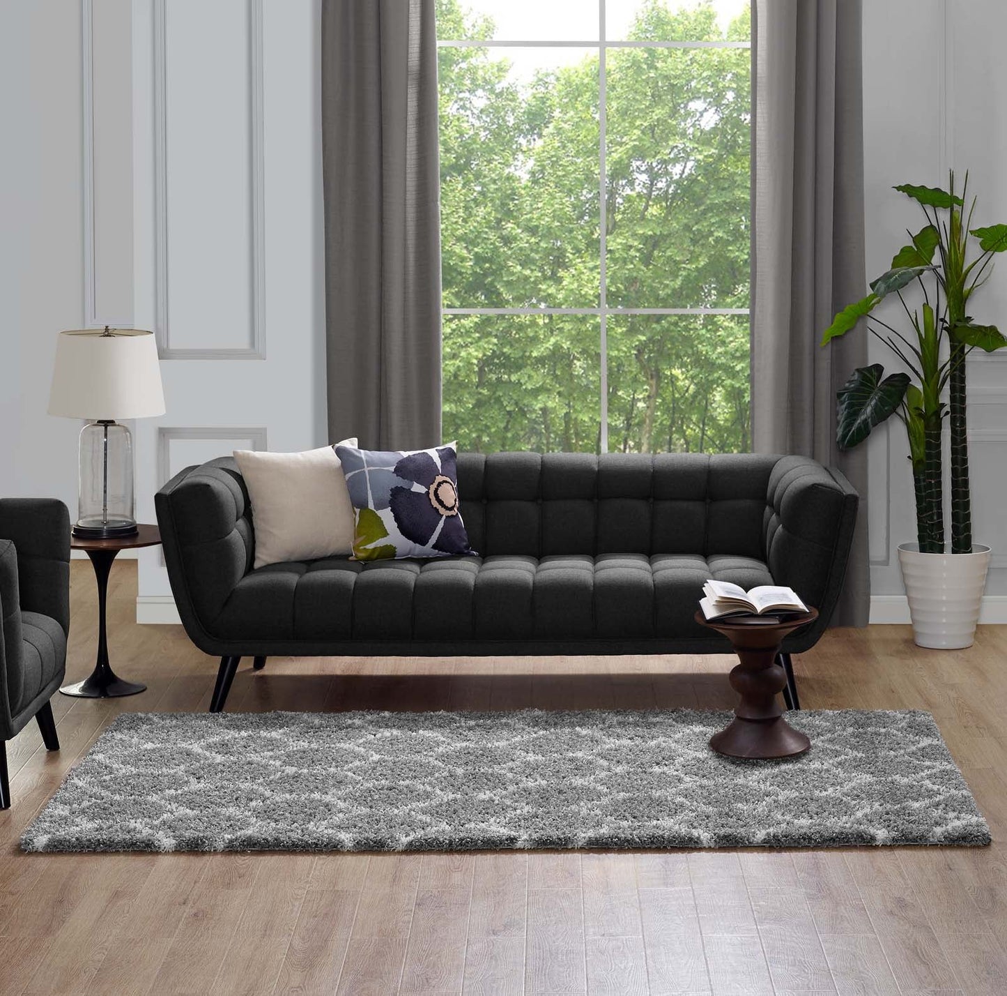 Solvea Moroccan Trellis 5x8 Shag Area Rug by Modway
