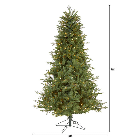 6.5' New Hampshire Spruce Artificial Christmas Tree with 500 Warm White Lights