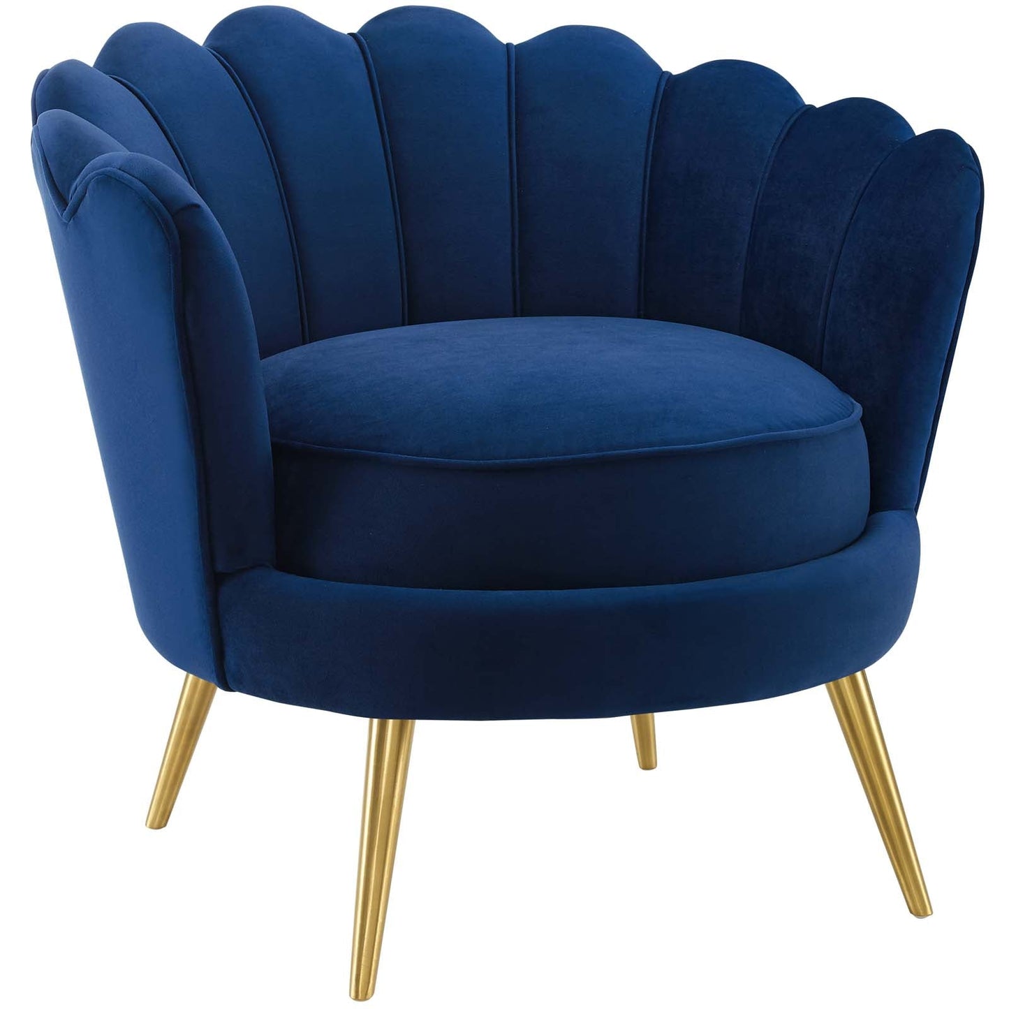 Admire Scalloped Edge Performance Velvet Accent Armchair by Modway