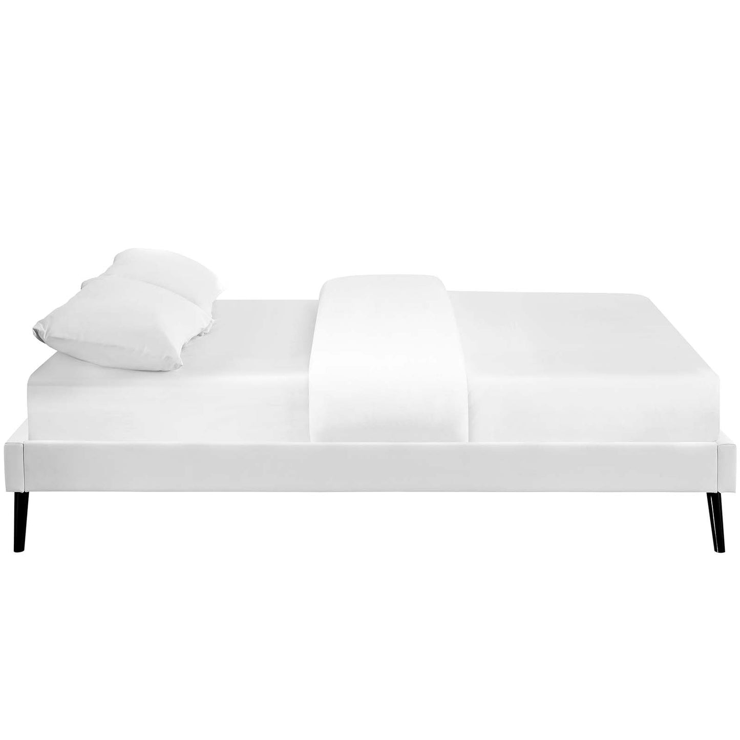 Loryn Vinyl King Bed Frame with Round Splayed Legs by Modway