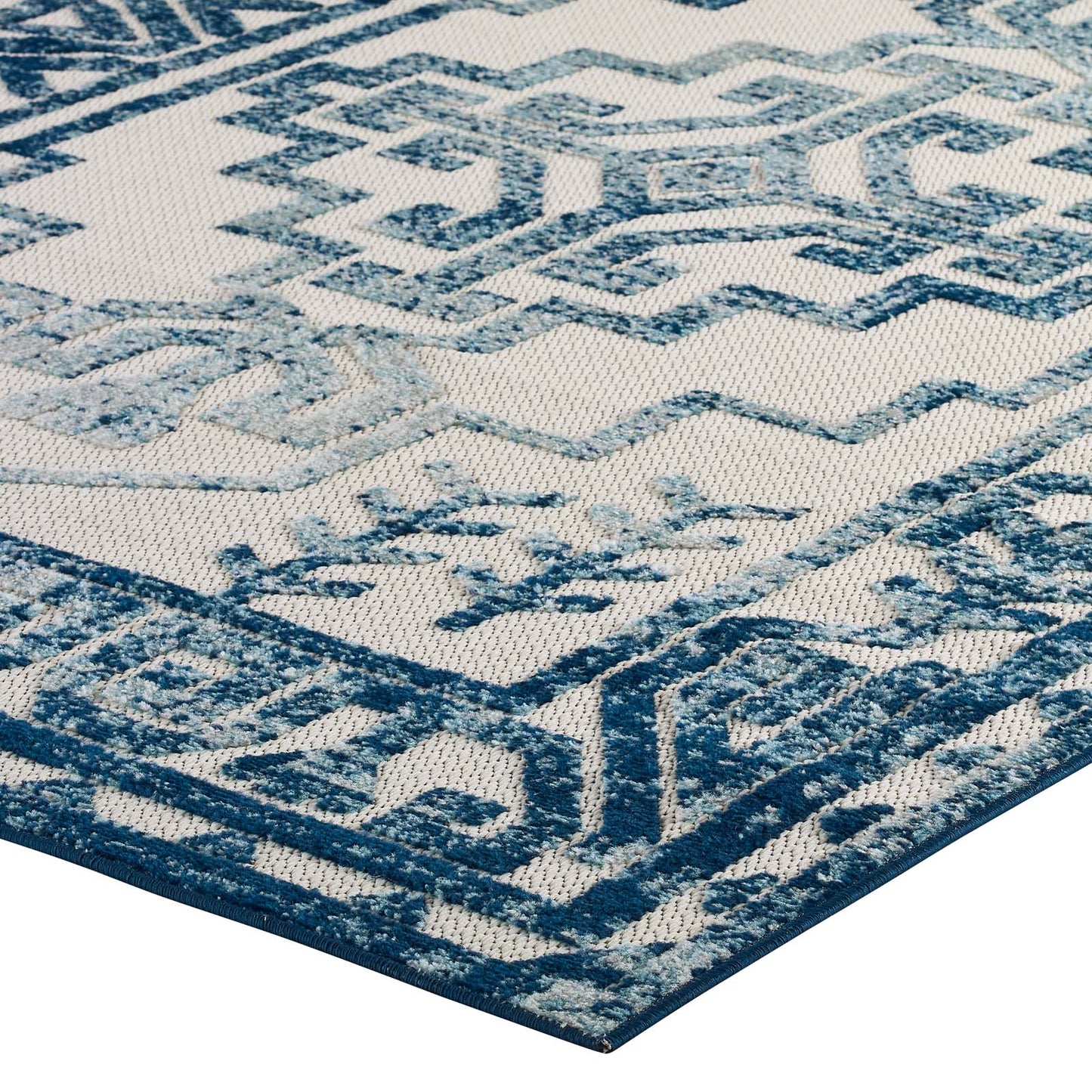Reflect Nyssa Distressed Geometric Southwestern Aztec 5x8 Indoor/Outdoor Area Rug by Modway