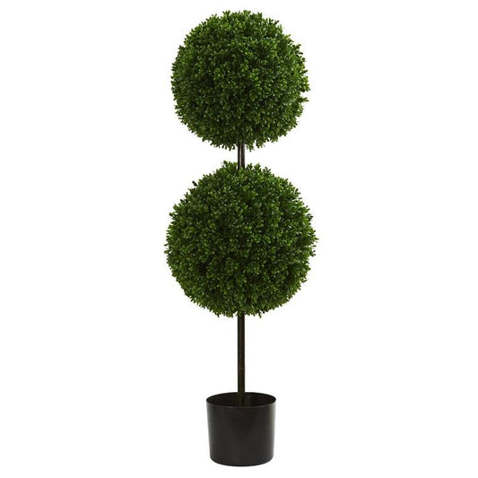 3.5' Boxwood Double Ball Artificial Topiary Tree UV Resistant (Indoor/Outdoor)