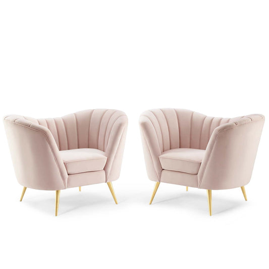 Opportunity Performance Velvet Armchair Set of 2 by Modway